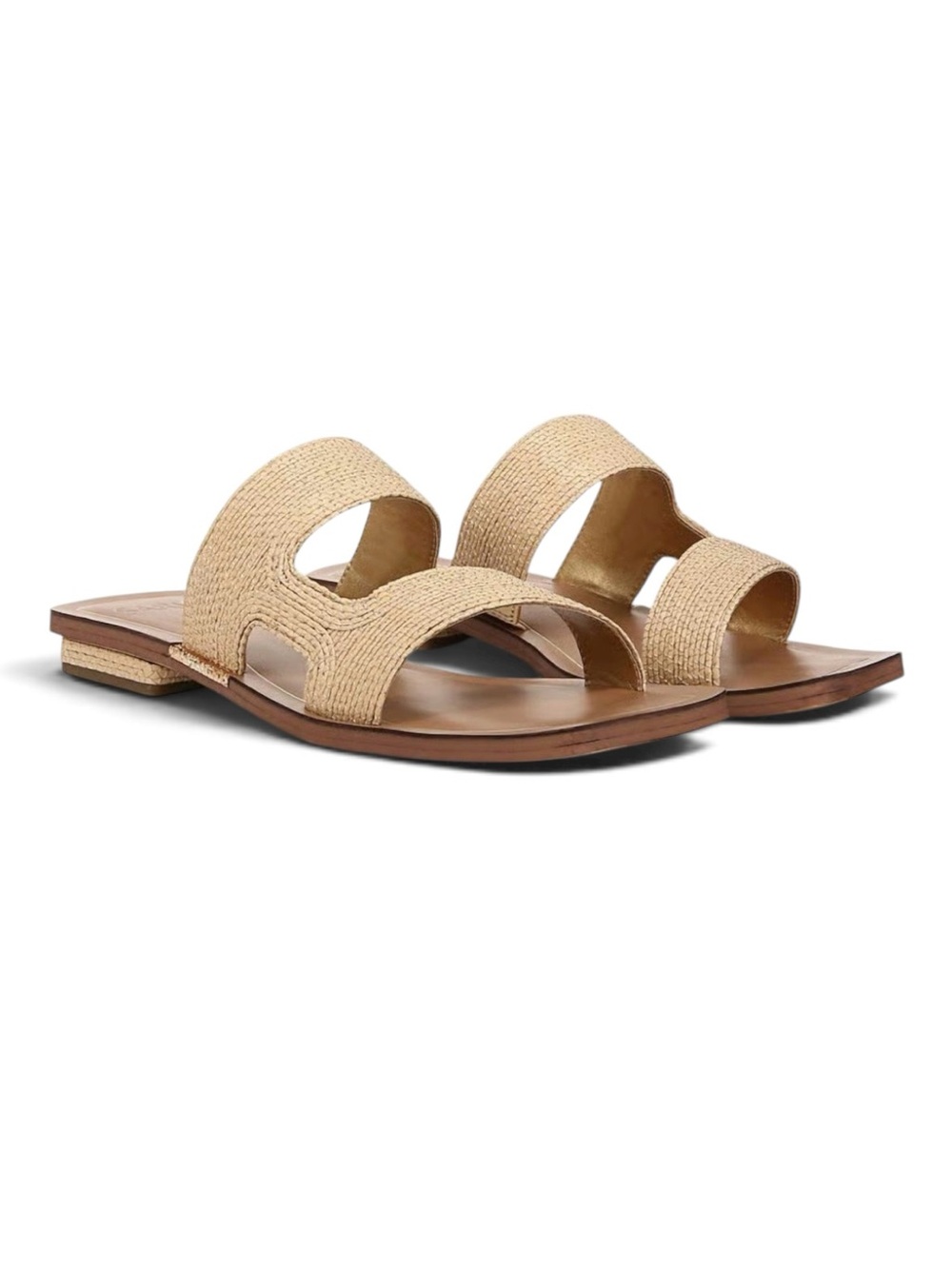NEW FRANCO SARTO Emily Slide Natural Raffia Sandals, 9M